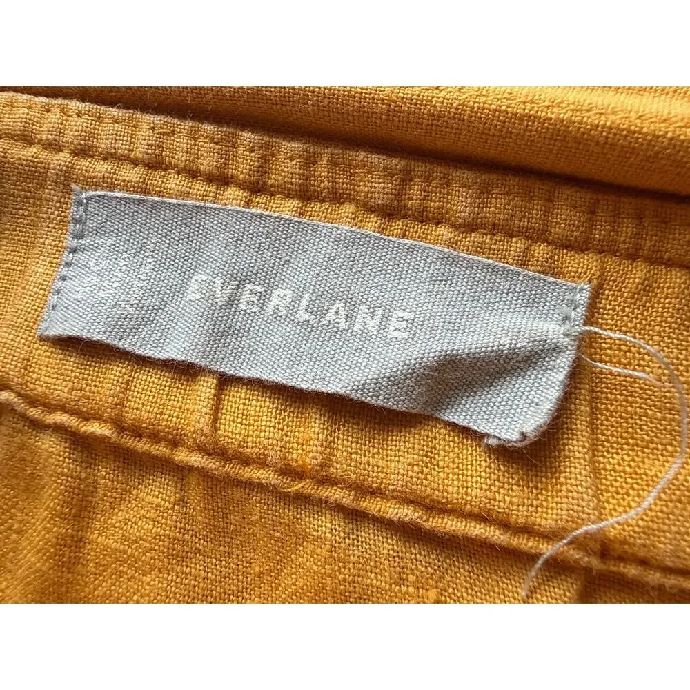 Everlane The Linen Square-Neck Jumpsuit Marigold Yellow Size 12